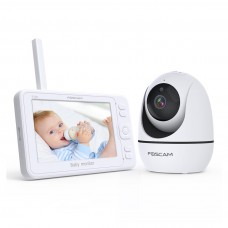 Foscam BM1 Baby Monitor 1080P智能嬰兒看護監察器,雙向語音,無紅曝夜視,哭啼聲/室溫感測,搖籃曲播放,僅用於本地觀看