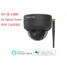 Foscam D4Z室內室外無線雙頻防爆防水P/T/Z高清2K網絡攝影機4倍光學變焦20米夜視BK