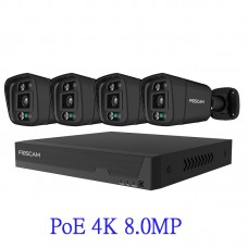 POE Foscam FN9108HE(NVR) + 4x V8EP(4K CAM) 8路超清網絡錄影機優惠套裝(HDD/CABLE 需自購)