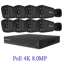 POE Foscam FN9108HE(NVR) + 8x V8EP(4K CAM) 8路超清網絡錄影機優惠套裝(HDD/CABLE 需自購)