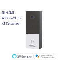Foscam VD1 2K 4.0MP 無線視像智能AI門鈴SD CARD/CLOUD儲存, 2.4GHz/5GHz, 人臉識別功能
